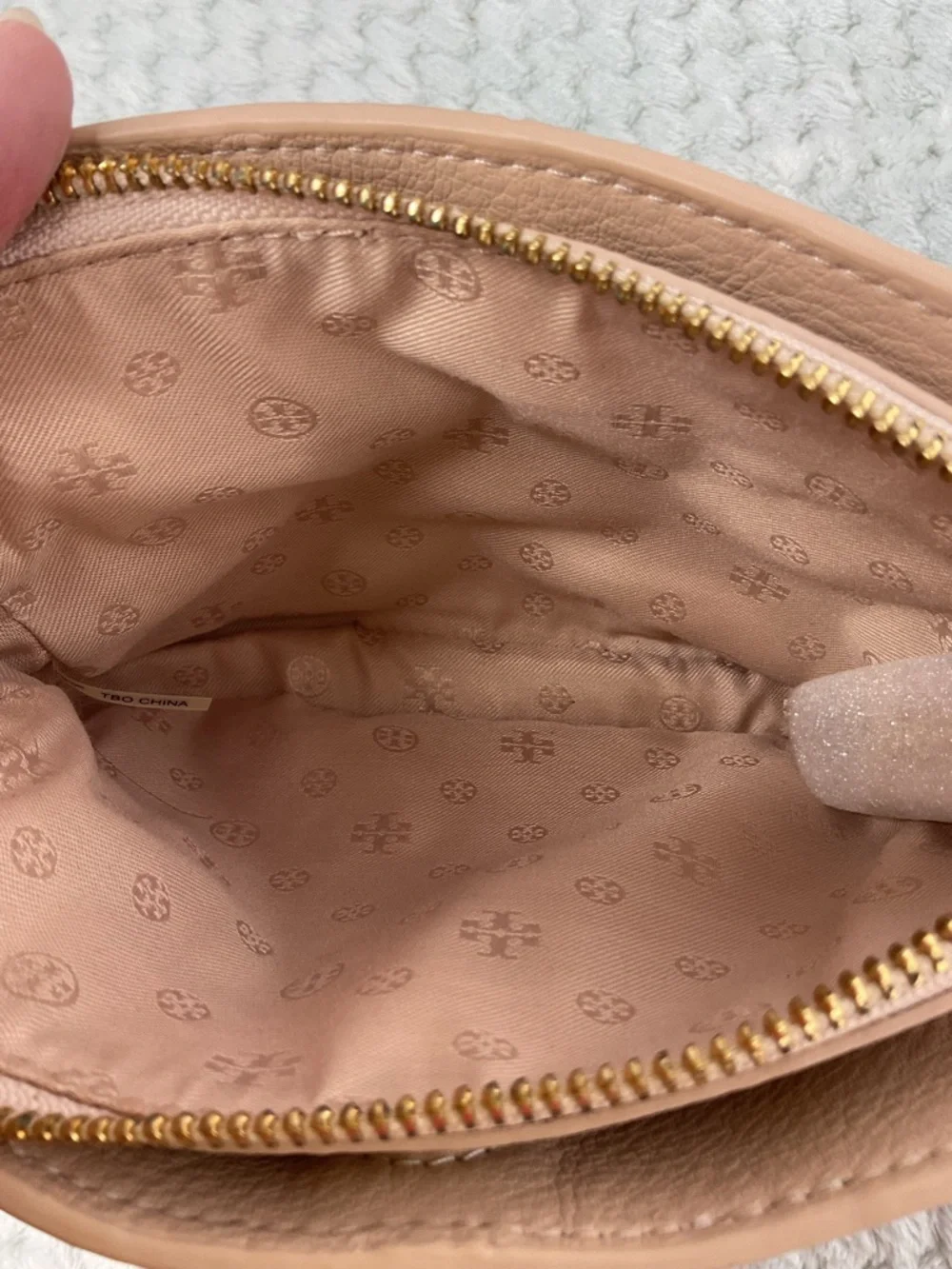 Tory Burch Cream Ivy Micro Leather Crossbody